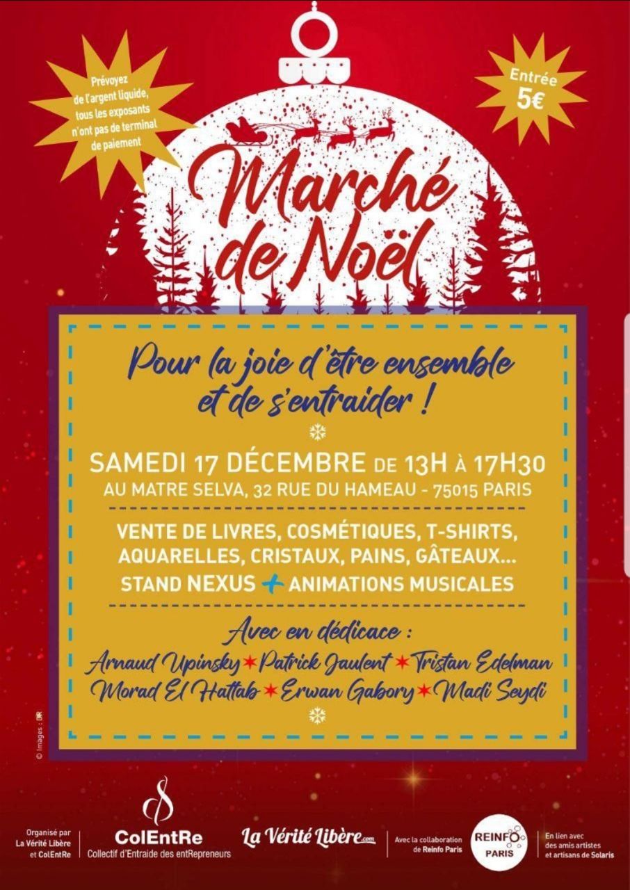 Marché de Noël ce samedi 17 décembre à Paris