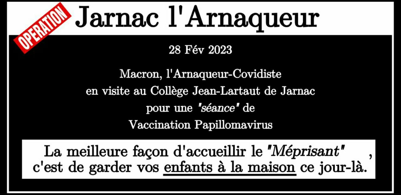 Incitation à la vaccination contre le papillomavirus au collège Jean Lartaut de Jarnac  !