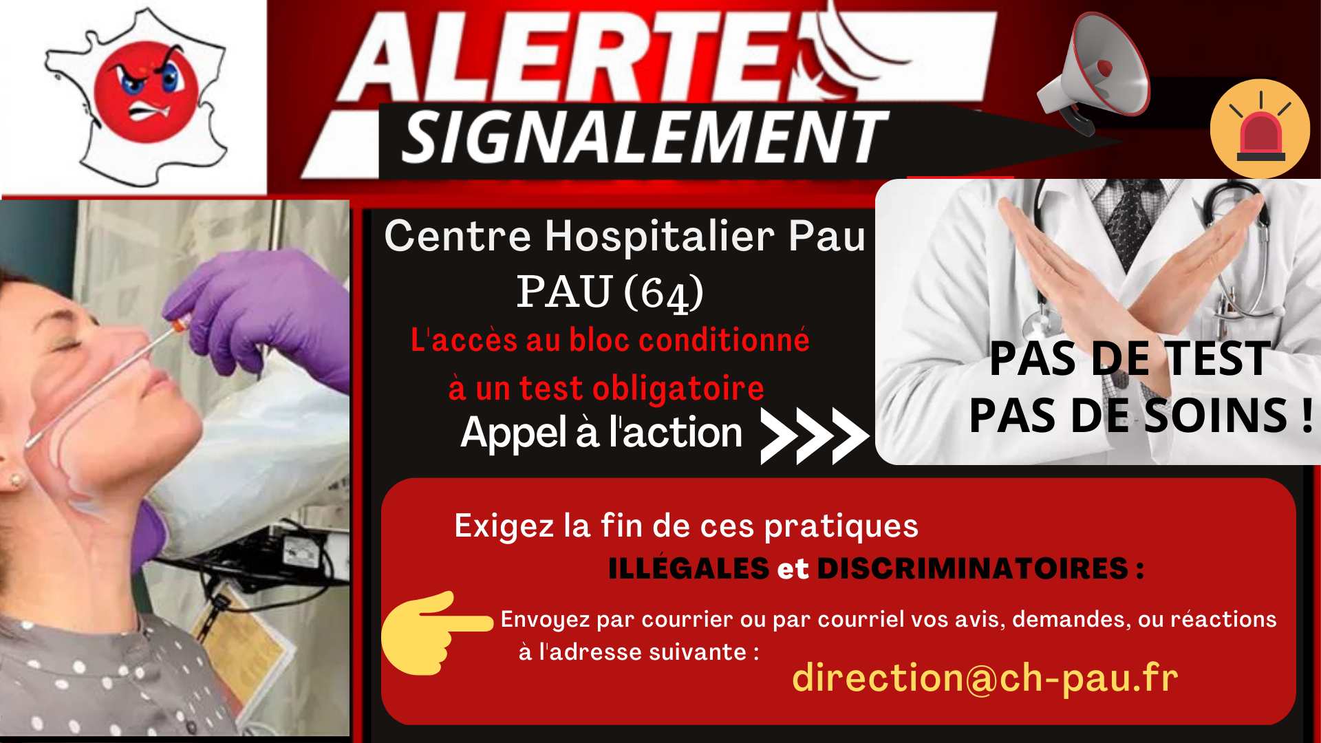 Signalement Tests Hôpitaux Nouvelle Aquitaine