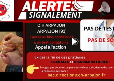 Alertes Signalements Tests Hôpitaux PARIS ILE DE FRANCE