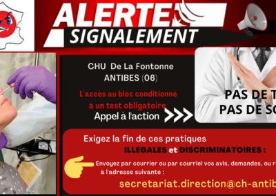 Alertes Signalements Tests Hôpitaux Provence Alpes Côte d'Azur