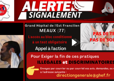Alertes Signalements Tests Hôpitaux ÏLE DE FRANCE