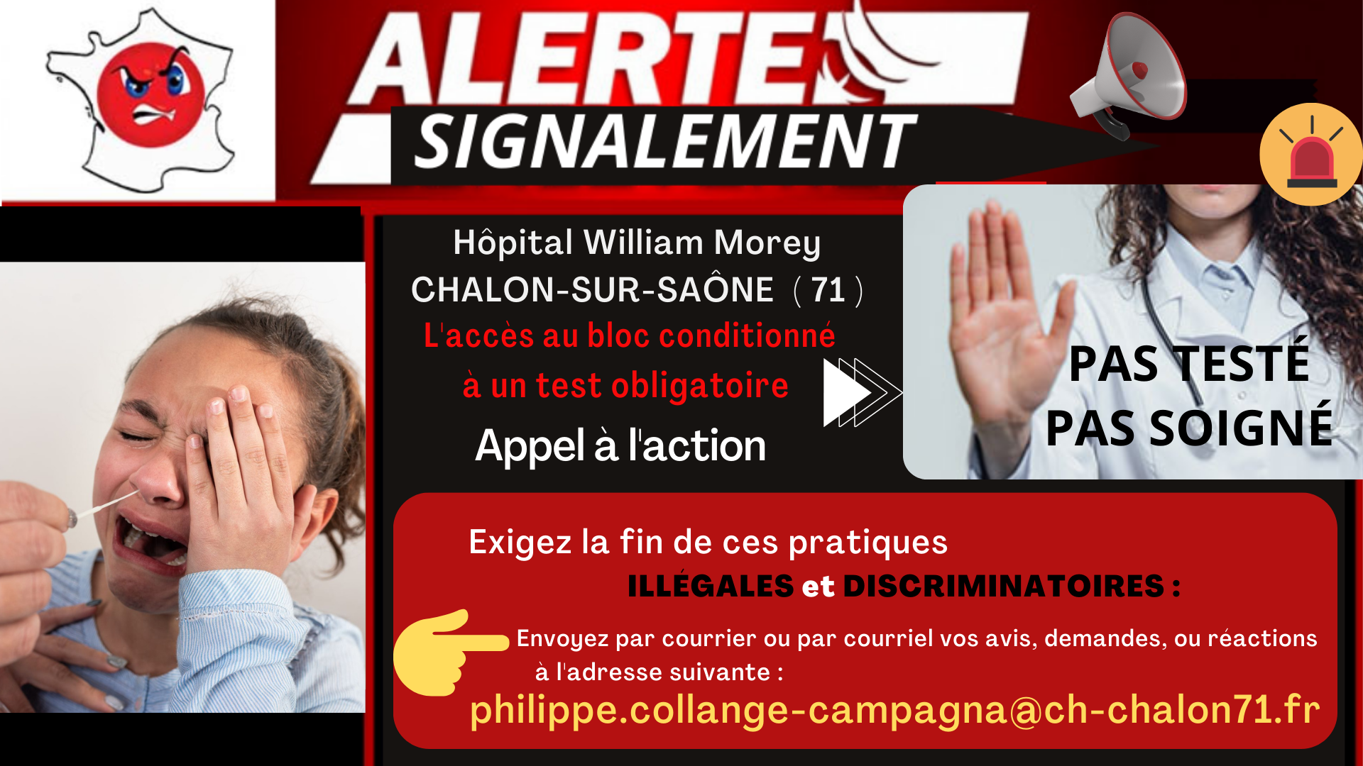 Alerte signalements Test Hôpitaux Bourgogne Franche Comté