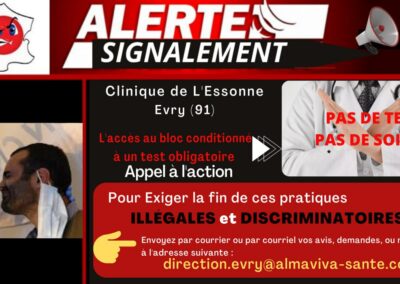 Alertes Signalements Test Hôpitaux PARIS ILE DE FRNACE