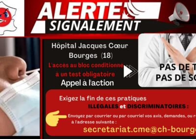 Alertes Signalements Test Hôpitaux CENTRE VAL DE LOIRE