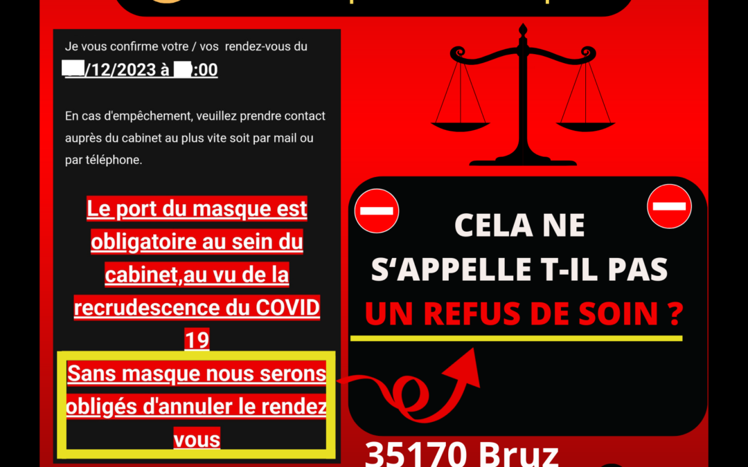 🚨 Un cabinet dentaire affirmerait qu’en cas de non port de masque, les patients verraient leur rendez-vous ANNULÉ 🚨