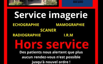 Vosges 88 : le service d’imagerie médicale de l’hôpital Saint-Charles situé à Saint-Dié-des-Vosges HORS SERVICE
