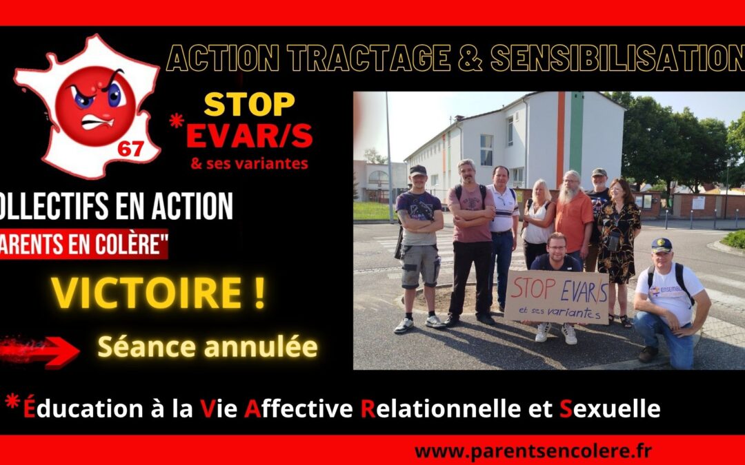 VICTOIRE : Une séance EVAR/S annulée suite à une action du collectif Parents En Colère 67